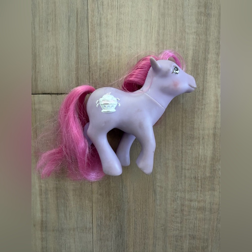 Hasbro Vintage Lavender My Little Pony Figure with Pink Mane and Tail